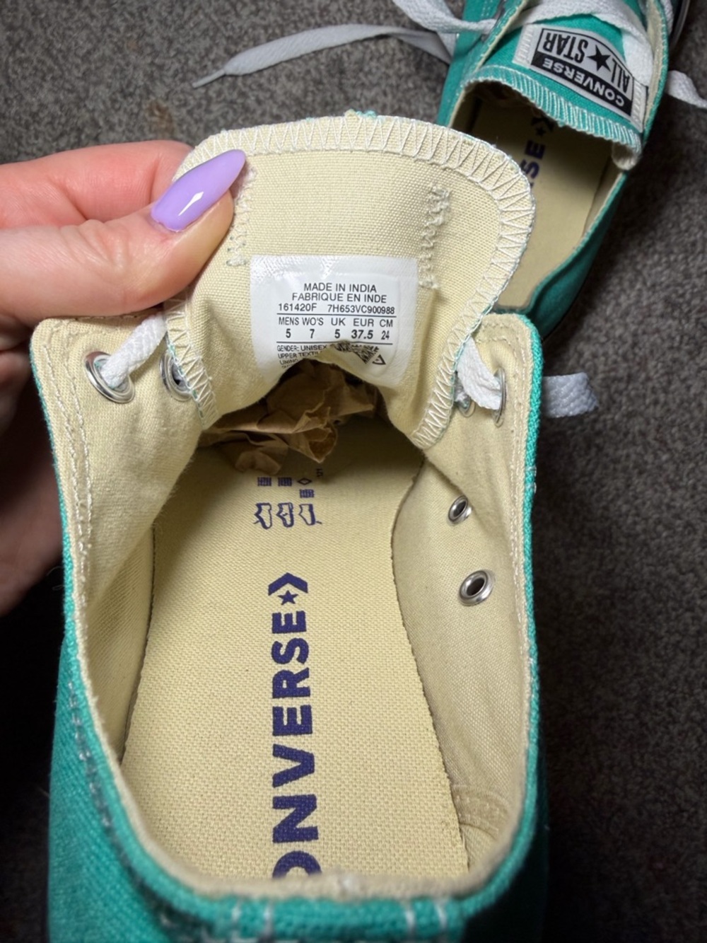 Converse Low Top Sneakers - Teal with White - Picture 8 of 14